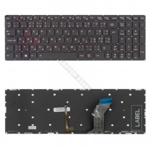 5CB0K25535 gy&aacute;ri &uacute;j magyar&iacute;tott fekete - piros h&aacute;tt&eacute;rvil&aacute;g&iacute;t&aacute;sos laptop billentyűzet, keret n&eacute;lk&uuml;l