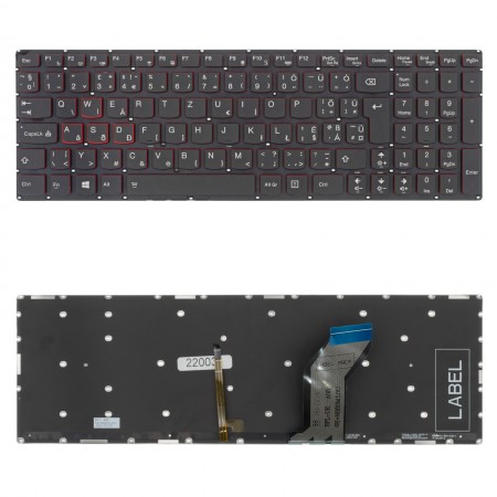 5CB0K25535 gyári új magyarított fekete - piros háttérvilágításos laptop billentyűzet, keret nélkül