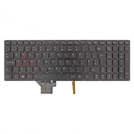 SN20H54519 használt angol (UK) fekete - piros háttérvilágításos laptop billentyűzet, keret nélkül