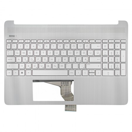 M17185-211 gyári új, magyar háttérvilágításos ezüst laptop billentyűzet + ezüst felső fedél