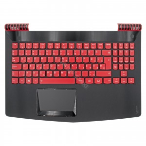 5CB0V07019 gy&aacute;ri &uacute;j magyar h&aacute;tt&eacute;rvil&aacute;g&iacute;t&aacute;sos piros laptop billentyűzet + fekete felső fed&eacute;l