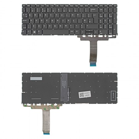 M22004-031 gyári új, UK angol háttérvilágításos laptop billentyűzet, keret nélkül