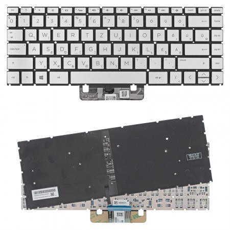 L19191-211 használt, magyar ezüst háttérvilágított billentyűzet, keret nélkül