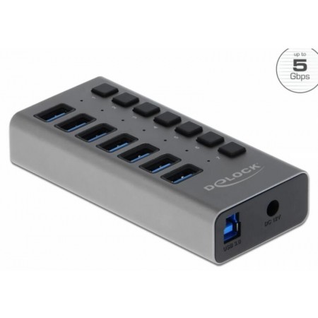 Delock 7 portos kapcsolós USB 3.0 HUB (63669)