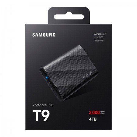 4TB Samsung T9 hordozható külső SSD meghajtó fekete (MU-PG4T0B/EU)