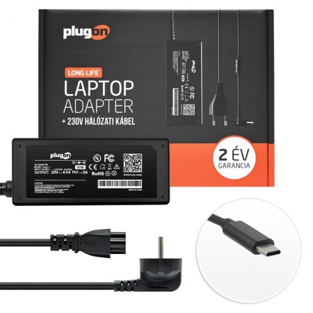 HP 20V 4.5A / 15V 5A / 12V 5A / 10V 5A / 9V 3A / 5V 3A (90W) USB-C (Type-C) töltő