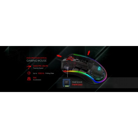 Redragon COBRA M711-FPS optikai gaming egér fekete