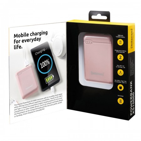 Intenso Powerbank XS10000 rs - 10000 mAh, rózsaszín (7313533)
