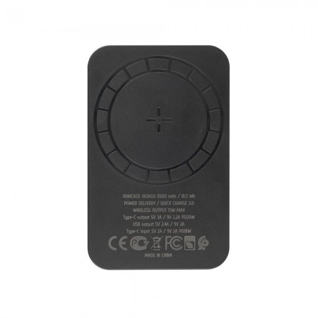 RIVACASE RivaPower VA2603 5000mAh Magsafe Qi Wireless PowerBank Black (4260709013367)