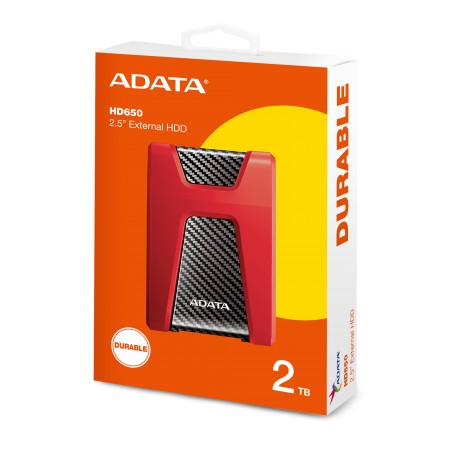 2TB 2.5' ADATA HD650 külső winchester fekete-piros (AHD650-2TU31-CRD)