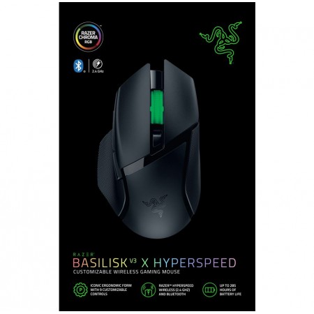 Razer Basilisk V3 X HyperSpeed vezeték nélküli optikai Gaming egér fekete (RZ01-04870100-R3G1)