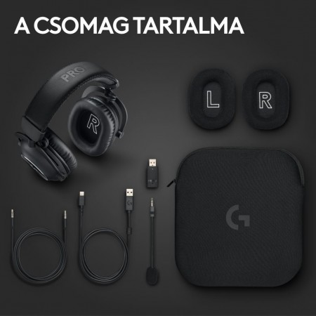 Logitech PRO X 2 LIGHTSPEED vezeték nélküli gamer fejhallgató fekete (981-001263)