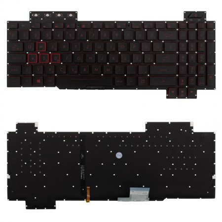 90NR00J1-R31HU1 használt  fekete - piros magyar háttérvilágított laptop billentyűzet, keret nélkül