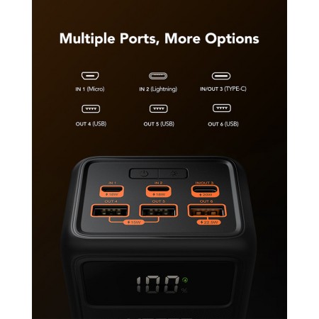 VegerPower VP5001 Tank Lite Power Bank 50000mAh fekete