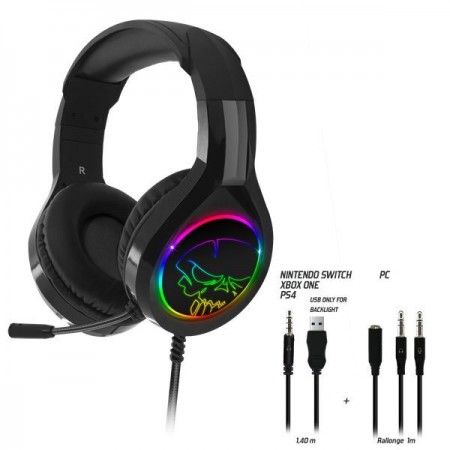 Spirit of Gamer PRO-H8 RGB mikrofonos fejhallgató fekete (MIC-PH8)