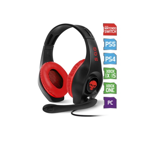 Spirit of Gamer PRO-NH5 mikrofonos fejhallgató (Nintendo Switch) fekete-piros (MIC-G715SW)