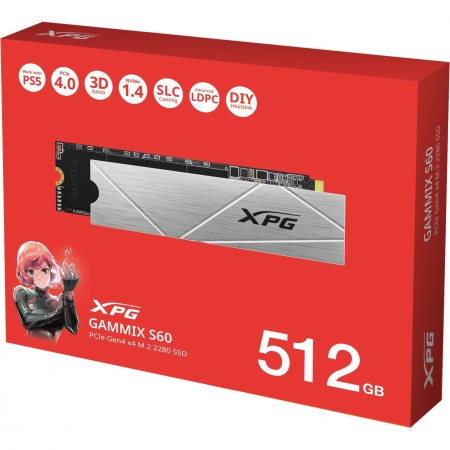 ADATA XPG GAMMIX S60 BLADE 512 GB, SSD (PCIe 4.0 x4, NVMe, M.2 2280) (AGAMMIXS60-512G-CS)