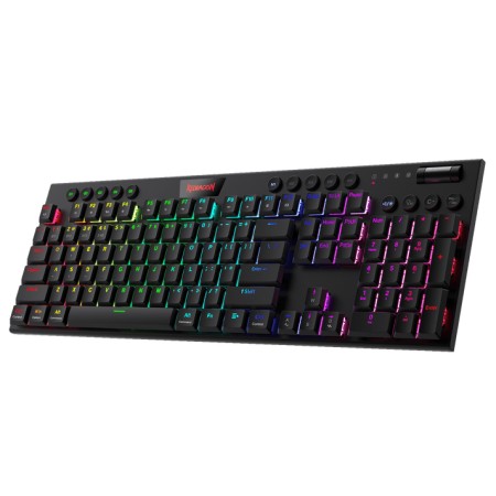 Redragon Horus Blue Switch vezetékes/vezeték nélküli billentyűzet fekete (K618-RGB_BLUE_HU)