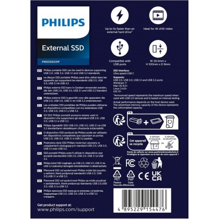 Philips Ultra Speed 500GB külső SSD meghajtó (FM50SS031P/00)