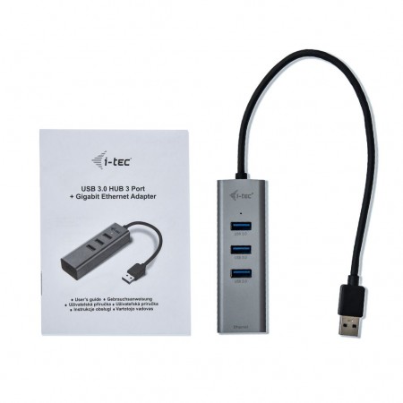 i-tec USB 3.0 Metal 3 port HUB Gigabit Ethernet (U3METALG3HUB)