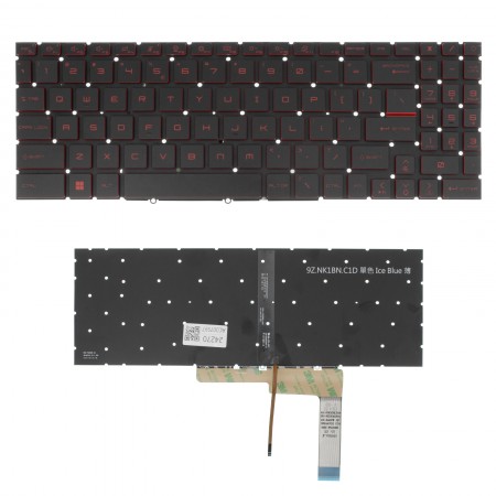 MSI Katana GF76 gyári új, US angol piros háttérvilágításos laptop billentyűzet, keret nélkül