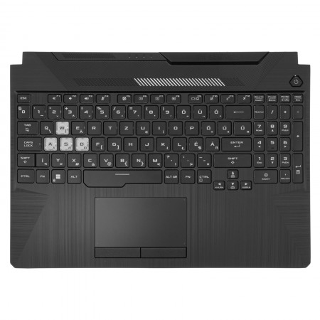 90NR0703-R30HU1 gyári új fekete magyar RGB háttérvilágításos laptop billentyűzet + felső fedél