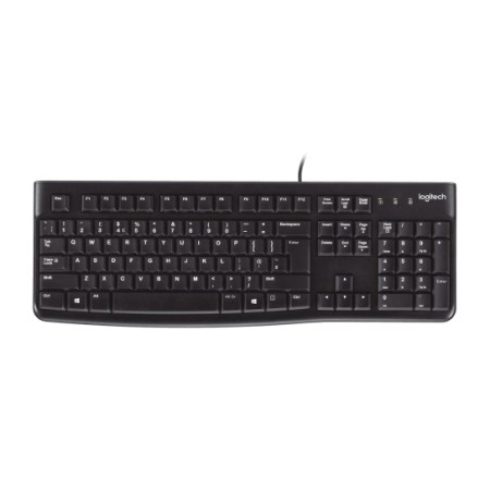 Logitech K120 ergonómikus pc billentyűzet magyar, fekete (920-002491)