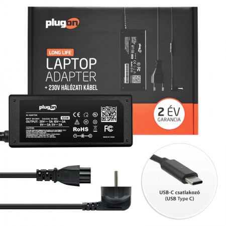 Dell 20V 5A / 15V 3A / 9V 3A / 5V 3A / (100W) USB-C (Type-C) gyári új töltő