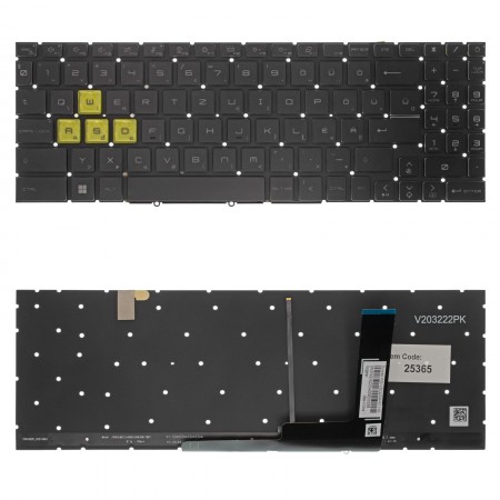 V203222PK gyári új magyar fekete laptop billentyűzet, keret nélkül - Multi Color
