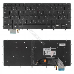 0GDT9F haszn&aacute;lt magyar fekete h&aacute;tt&eacute;rvil&aacute;g&iacute;t&aacute;sos laptop billentyűzet