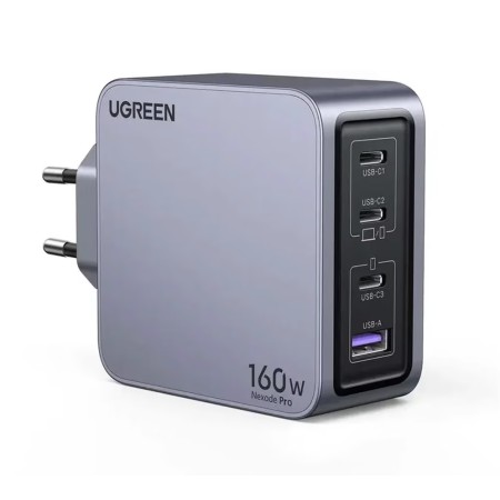 UGREEN Nexode Pro fali töltő, 160W, GaN, USB + 3x USB-C (szürke) (25877) – 1. kép
