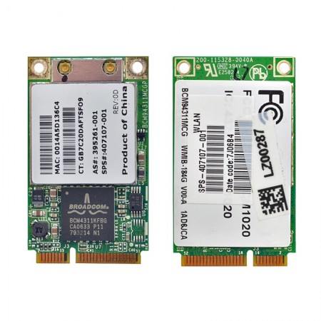 Broadcom BCM4311KFBG, 407107-001 802.11b/g mini PCI-E wifi kártya