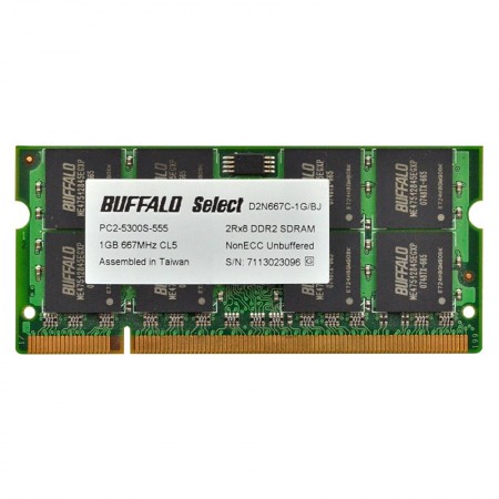 Buffalo Select 1GB DDR2 667MHz használt notebook memória