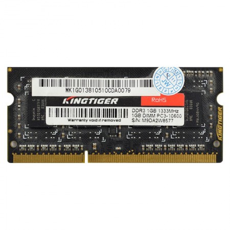 Kingtiger 1GB DDR3 1333MHz használt notebook memória