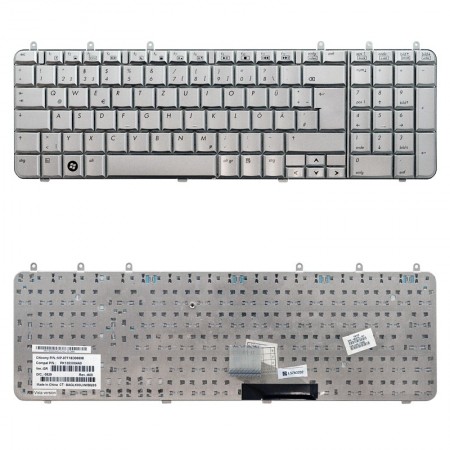 483275-041 használt német ezüst laptop billentyűzet