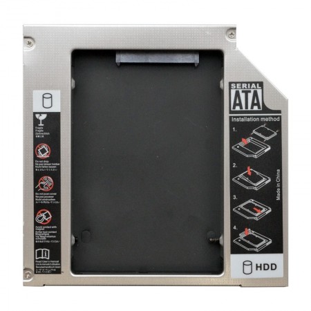 IDE 2nd HDD/SSD caddy, második winchester beépítő keret (12.7mm) – 1. kép