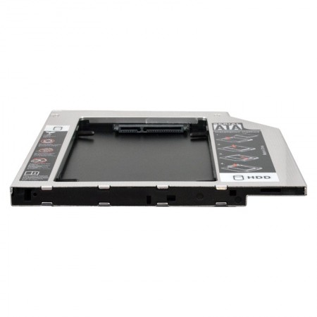 Slim SATA 2nd HDD/SSD caddy, második winchester beépítő keret (9.5mm) – 2. kép